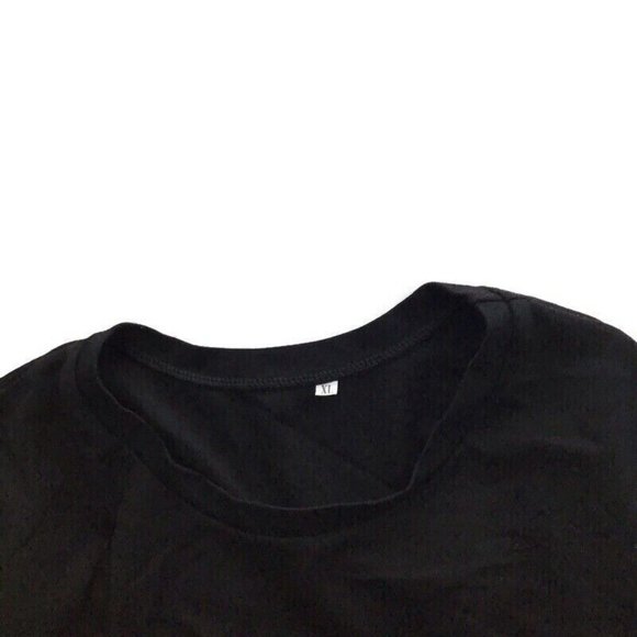 Hotline Black Crop Top T shirt Cutout Short Sleeve Stretch Juniors Size XL - Picture 4 of 4